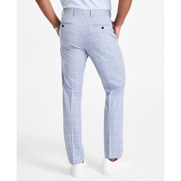 NWT Alfani Slim-Fit Plaid Suit Pants, Light Blue, Men's 33W x 32L - Picture 2 of 6
